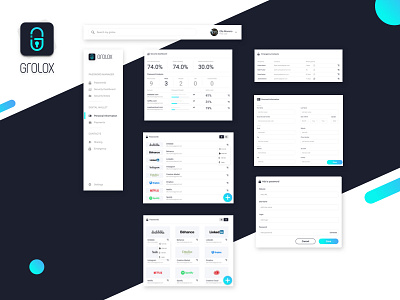 Grolox Password Manager Desktop App app icon blue desktop application grolox manager password ui user experience user interface ux