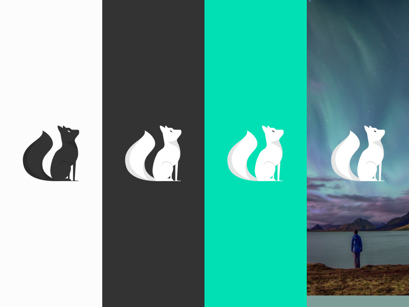 Foxfire Logo fox tail revontuli fox turquoise branding logo