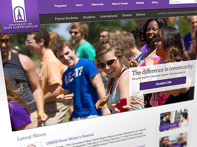 UMHB Website christian responsive ui university website