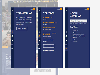 Side Drawer Navigation - Graceland drop down menu navigation