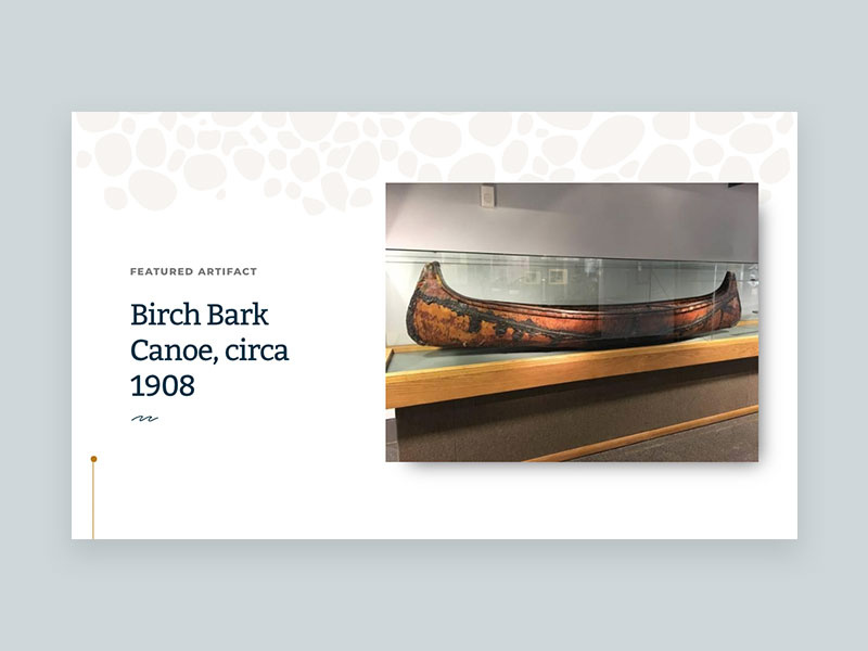 Featured Artifact Section exhibit museum layout website natural clean