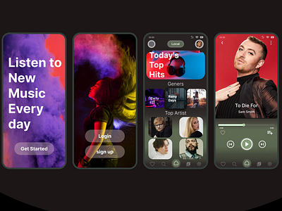 Music app app design figma graphic design mobile mockup music music album music app music art music player music player app music ui night moode online ui