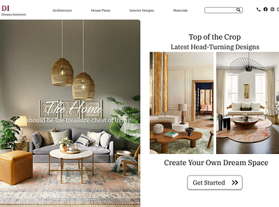 Home Interiors Landing Page dailyui dailyuichallange ui webdesign