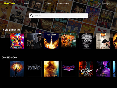 ShowTime Online Movie Ticket Booking Website Design branding ui user research ux ui web design