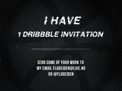 1 Dribbble invitation dribbble invitation invite space
