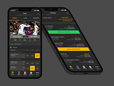 Sport Bet Mobile App app bet design football livescore mockup soccer sport ui