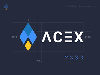 Acex Identity blockchain brand branding crypto cryptocurrency exchange golden ratio logotype icon logo rocket