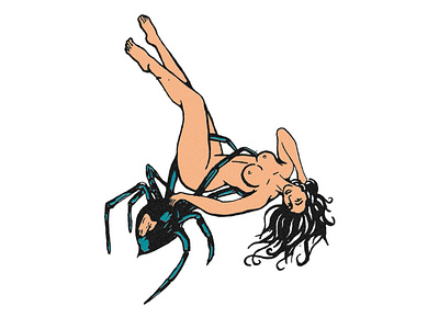 Spider branding design girl graphic design illustration insect logo spider traditional tattoo