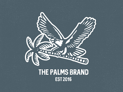 Eagle Badge Logo bird eagle illustration logo palm tree sailor jerry traditional tattoo vector