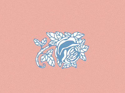 Single Rose blue design illustration pink rose roses tattoo traditional tattoo