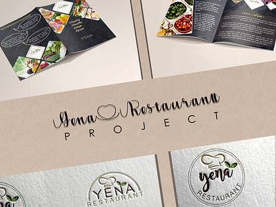 🍽️🥗 Yena Restaurant Project 🥗🍽️ brand design branding brochure business card design graphic design logo logo design
