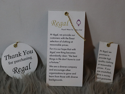 Regal Clothing Line, Tags