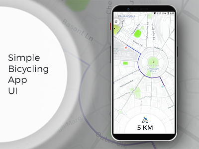 Simple Bicycling App UI appdesign cycling maps photoshop ui userinterfacedesign ux virtuosoalpha virtuosodesigner