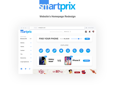 Smartprix Website Redesign Concept adobe xd illustrator protopie ui userinterfacedesign virtuosoalpha virtuosodesigner whitelove