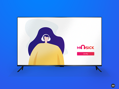 Television Illustration/Mockup with Moosick Illustartion branding design illustration illustrator mockup photoshop vector virtuosoalpha xiaomi