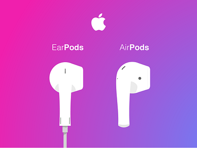 Apple Music Pods airpods apple apple icon earpods illustration music ui virtuosoalpha virtuosodesigner