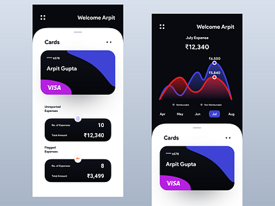 Card Transaction appdesign bank card banking cards design cards ui design expense manager expense tracker ui userinterfacedesign virtuosoalpha