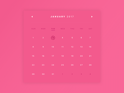 Special Day! calendar date dribbble first shot goal minimalistic