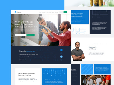 Expertly Landing Page animation b2b blue branding corporate design enterprise homepage ui ux webflow