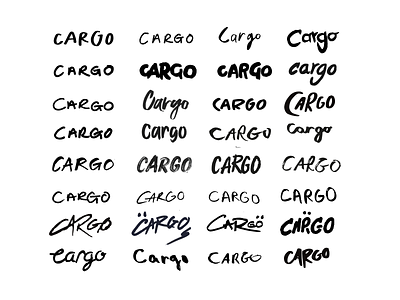 Cargo Identity Exploration brand branding handwritten identity logo sketching type typography word mark wordmark