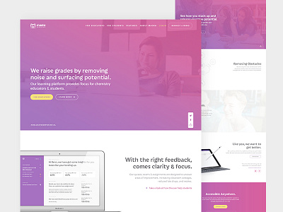 Madra Learning Website brand education homepage landing page learning pink purple ui ux