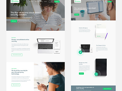 GoSafely Security Marketing Website app clean design home page landing page light protect secure startup ui ux