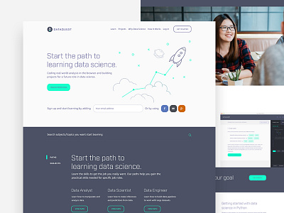 Marketing Website data home page landing page homepage landingpage purple science startup ui ux webdesign