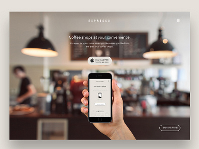 Ordering App Homepage app app store brand coffee design homepage landing page order ui ux website