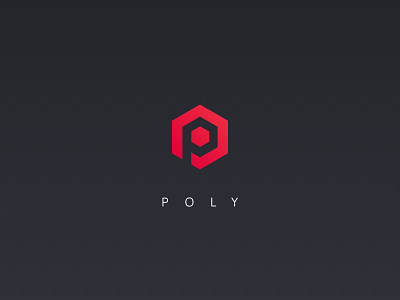 Poly Identity b2b brand branding corporate identity logo p poly polygon red