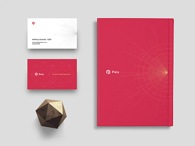 Poly Branding book brand book branding business cards geometric identity logo poly red