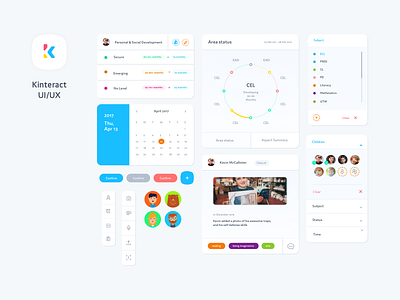 Education Platform Ui cards colorful education fun interface learning platform social ui ux