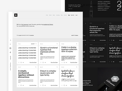 Type Foundry Website - Homepage e commerce font fonts homepage minimal modernist. type typeface website