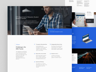 Project Stories b2b blue corporate landing page minimal portfolio project web design