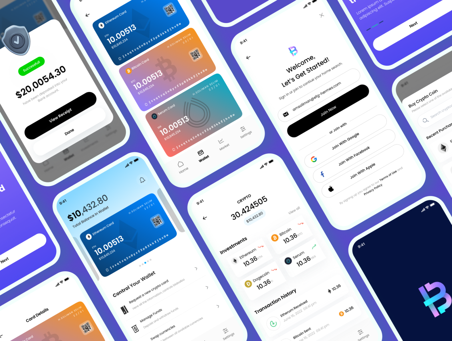 Crypto app UI design by Hady Soliman on Dribbble