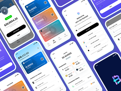 Crypto app UI design app blockchain branding cryptocurrency design illustration logo ui ux vector