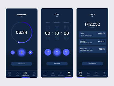 Timer & Stopwatch app appdesign design mobile ui uidesign uiuxtrend userexperience userinterface ux uxdesign
