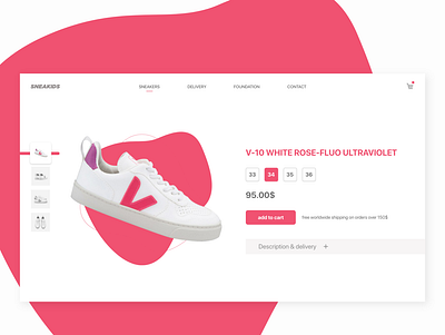 Shop Kid's Sneakers Web Page design ecommerce graphics product design shop sneakers store ui ux web website