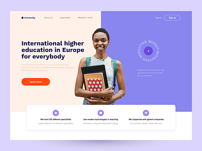 Website for the University of London colors concept design education homepage interface photoshop typography ui uidesign university ux uxui web webdesign website