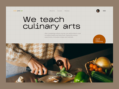 Cooking Course Concept concept cooking education figma interface school ui uidesign ux uxui web webdesign website