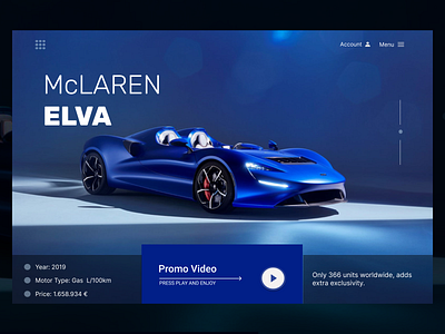 McLaren Elva presentation website graphic design ui