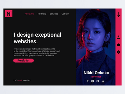 Developer portfolio graphic design ui