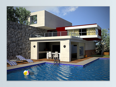 Minimalistic 3D house 3d graphic design ui