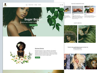 The sugar brown beauty store. branding graphic design ui