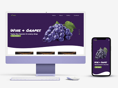 Wine and Grapes graphic design ui