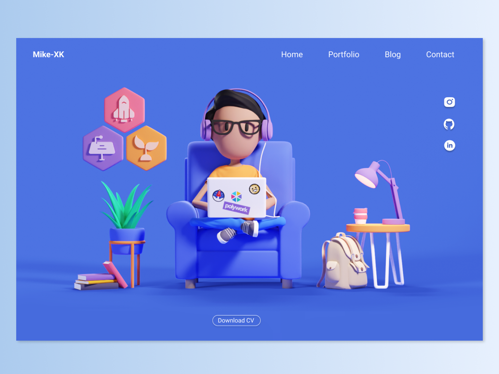 3D Portfolio for web developer. by Michael_Linares on Dribbble