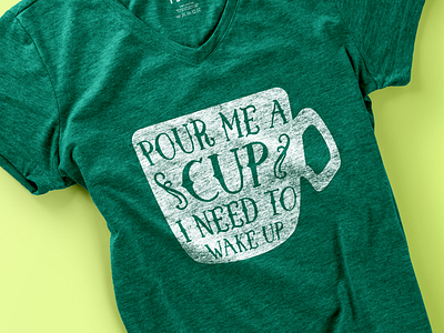 I Need to Wake Up coffee green t shirt t shirt design typography