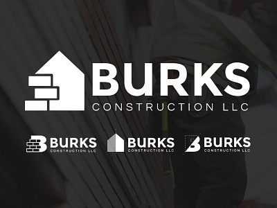 Burks Construction branding construction emblem icon identity logo design