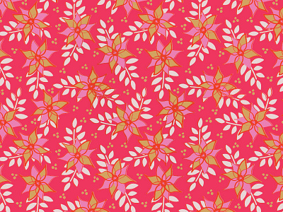Botanical No. 2 color design floral flower illustration pattern repeat vintage