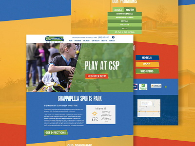 Chappapeela Sports Park Website athletic button colorful fun home page sports ui ux visual design web web design