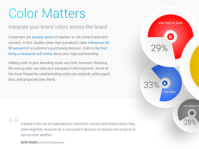 Color Matters color graphic info landing